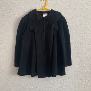 Fleece black dress coat